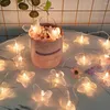 Décoration de fête 1.5m 10Leds Violet Papillon LED Guirlandes Lumineuse À Piles Mariage Salle D'anniversaire Rideau Guirlande