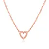 New Korean Edition Diamond Heart Necklace Women's Zircon Heart Heart Collar Chain Exquisite Fashion Necklace