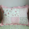 Yastık/Dekoratif Yastık% 100 Pamuk Patchwork Yastığı Örtüsü Ev Dekoratif Yastık Kıymetleri Pembe Çiçek Kapağı Vintage Shabby Chic Quilted Yastık 231122