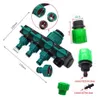 Garden Irrigation 4-way Tap Hose Splitter Garden Drip 4 7 or 8 11 Hose Fittings Pipe Connector Irrigation Set 1 Set Y200106261Y