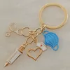 Bulk Price Nurses Doctors Masks Keychains Pendant Medical Ambulance Personnel Key Rings Syringes Stethoscopes Keychain Jewelry