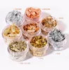 Nail Art Decorations Rose goud en zilver onregelmatig aluminiumfolie papier nail art sticker 3D flash DIY proces UV gel polijsten decoratie tool 231121