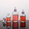 Helder glazen etherische olie parfumflesjes vierkante druppelflesje met roségouden dop 10ml tot 100ml Ookml