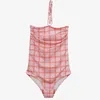 Maillots de bain pour femmes coréen une pièce maillot de bain femmes plaid sexy dos nu monokini push up maillot de bain suspendu cou coussinets de bain plage