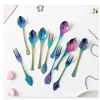 Spoons Spoon Fork Creative Ocean Series Mirror Light High Quality Nordic Style Kitchen Products Mixing 304 Stainless Steel