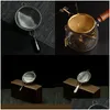 Kaffe te -verktyg läckage netto rostfritt stål guldpläterade filter sn silter muti färger tratt metall keramik dekorativt handtag dhto6