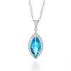 Hänghalsband Caoshi Stylish lady halsband med bländande blå kristall modern stil trendiga tillbehör för fest lyxiga fancy smycken