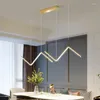 Pendant Lamps Nordic Art Line LED Hanging Lamp Geometric Chandelier Indoor Lighting For Restaurant Bar Front Desk Office Decoration