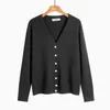 Gebreid nieuw vest voor dames Grote maten trui met V-hals Veelzijdige trui in effen kleur 1s