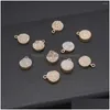 Charms Charms 12X15Mm Round Shape Agate Pendant For Jewelry Making Supplies Diy Women Necklace Earrings Accessories Drop Delivery Jewe Dhm9B