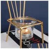 Świece uchwyty żelazne krzesło w kształcie krzesła ins ślub romantyczny stół stół rekwizytów Tealight czarny złoty dekoracja domu upuszczenie dostawy gard dhisu