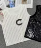 2023 Designer Sequins Women Tank Party Corset Luxury Knitwear Sparkle Camis Tops Designers Clothing Tanks Sweater Sleeveless Shirts Corsets