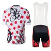 Tävlingssatser 2023 Team Men's Short Sleeve Cycling Jersey med Bib Shorts Summer Red Gear Funny Bike Clothing Suit