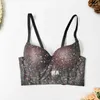 Débardeurs en dentelle imprimé Floral pour femmes, soutien-gorge Push Up, Corset, dos nu, Sexy, col en v, haut court, Camisole, sous-vêtements, Lingerie