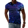 メンズTシャツoネックカジュアルトップ3D印刷電子チップメンズTシャツ2023夏のクリエイティブな通気性フィットネスストリート特大ショート