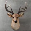 MGT cabeza de ciervo realista americana colgante de pared cabeza de animal colgante de resina decoración del hogar tienda colgante de pared regalo T200703275g