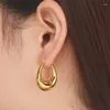 Dingle örhängen koreansk stil hoop örhänge rostfritt stål runda för kvinna enkelt mode unika grossistsmycken