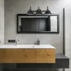 Candeeiro de parede conjunto de casa de banho preto mate de 5 peças com luminária de 3 lâmpadas 51710