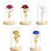 Flask Led Rose Flower Light Black Base Glass Dome 어머니의 날 생일 발렌타인 데이 선물 224f