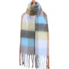 Écharpes Hiver AC British Plaid Écharpe Femmes Marque De Luxe Imitation Cachemire Épaissie Chaud Gland Arc-En-Ciel Châle Foulard 231122