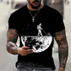 T-shirts pour hommes drôle impression 3d été col rond T-shirt décontracté à manches courtes surdimensionné mode T-shirt hauts hommes vêtements