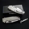 Andrew Demko AD20.5 Folding Knife 3" CPM-3V Shark Foot Blade Textured Titanium Handles Outdoor Survival hunting Camping Pocket Knives EDC Tools