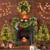 Juldekorationer Prelit Tree Artificial 4 -Stycken Set Garland Wreath och av 2 3ft ingångsträd Xmas med LED -lampor 231121