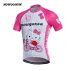 Vrouwen 2017 wielertrui AK kleding fiets dragen sterk roze mooie fiets NOWGONOW MTB road team rit tops shirt grappig maillot223p