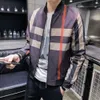 Mens North Face Jacket 2023 Spring och Autumn New Baseball Collar Plaid tryck Brand Casual Men's Coat Stor mode