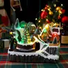 クリスマスの装飾クリスマスツリーの装飾の清算ダブルローテーション小さな列車サンタクロースラミナスミュージックボックス年の子供のギフト231121
