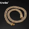Uwin Micro Paved 12mm S-Link Miami Cuban Necklaces Hiphop Mens ICEDSファッションジュエリードロップ220113202M