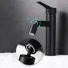 Bathroom Sink Faucets Vanity Basin Round Shape Brass Matte Black Paint With Vientiane Nozzle Faucet Cold Water Mixer Tap Supplies