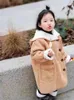 Vestes d'hiver enfants daim kaki Parka veste enfants vêtements filles garçons veste vêtements fausse fourrure manteau de neige combinaison de neige vêtements d'extérieur pardessus 231122