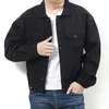 Giubbotti da uomo 2023 Moda Casual Denim Cappotto corto da uomo Plus Size 7XL Allentato Nero Tinta unita Risvolto Clip