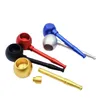 Colorful Metal Smoking Pipe Big Pot Tobacco Cigarette Hand Filter Pipes multiple colors 2 Styles Tool Accessories