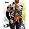 Men's T-Shirts 2023 Halloween Men's Long sleeved T-shirts Autumn and Winter New Loose Size 3D Digital Printing Tops Street Designer Clothing T231122