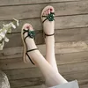 Sandaler kvinnor tvåvägs 2023 Summer Beach Flower Slides Women's Outer Wear Fashion Trenddy Flats Cortile Non-Slip