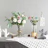 装飾的な花ヨーロッパ人工花卸売シングルロマンチックなローズホームデコレーションフェイクウェディングロードリードアートパーティーサプリ