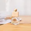 8ml Empty Clear Glass Car Perfume Bottles Air Freshener Bottle with Wood Screw Cap Hang String for Decorations Muusb