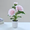 Decorative Flowers Artificial Flower Three-headed Peony Bonsai Indoor Creative Decoration Small Ornaments