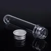 40ml Empty Clear Plastic Tube PET Plastic Test Tube Bottle Used as Face Mask Candy Phone Cable Container with Aluminum Cap Wtwkb