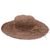 Wide Brim Hats 2023 Sale Crochet Hat Female Large Brimmed Along The Seaside Summer Beach Bow Visor Sun For Women And Girl