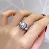 Klusterringar meibapj 10-11mm naturliga sötvatten pärlor mode ring 925 sterling silver fina bröllop smycken för kvinnor