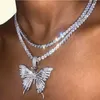 Nouveaux arrivants Big S Designers Coubain Fashion Butterfly Collier EuroAmerican Diamond Pendant Hiphop Bijoux de tennis Choker 1524864