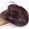 Szerokie brzegowe czapki wiadro duże sztuczne skórzane kowbojowy kapelusz męski kawa filcowa kawa filcowa dla mężczyzn dla mężczyzn kobiety Fedora Swanowing 230421