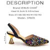 Sukienka buty chan dla kobiet wysokie obcasy spiczasty luksus designerski kolorowe kamienie wieczorne pasujące buty i torby zestawy 231121