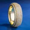 Designer JewelryKRKC CO Size 8 14K Gold Fully Iced Rotating Ring Hip Hop Jewelry for Wholesale Agent in Stock