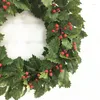 Decorative Flowers Simulated Red Berry Christmas Wreath Artificial Garland American-style Simulation Bouquet