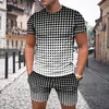 Herren Trainingsanzüge Sommer Herren T-Shirt Set Einfacher Stil 3D Gedruckt Täglich Lässig Streetwear Coole Mode Kleidung Übergroßer Kurzarm Trainingsanzug 230422