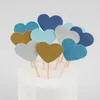 Fournitures de fête 10 pièces Mini coeur étoile Cupcake Toppers gâteau d'anniversaire décoration pics enfants décorations de fête de mariage bébé douche